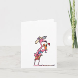 De Cocktail Notecard van de Flamingo van het Kaart