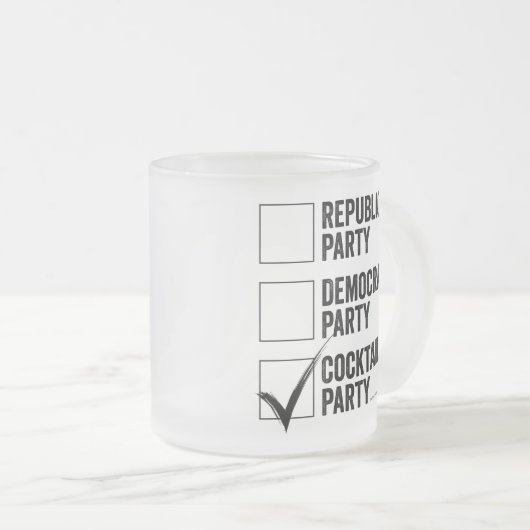De Cocktail Party Frosted Glass Coffee Mok (Voorkant rechts)