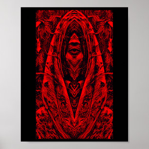 De Cocoon Terror als het monster ontwaakt. Red Poster