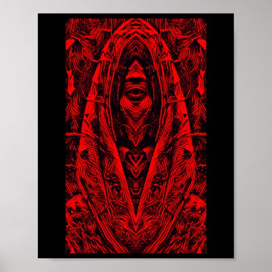 De Cocoon Terror als het monster ontwaakt. Red Poster (Voorkant)