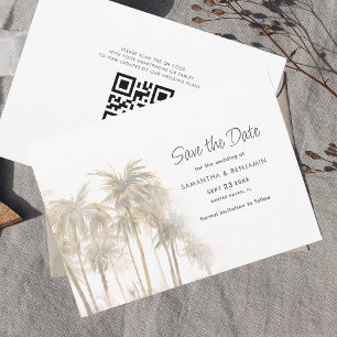 De code van de Bomen van de palm Typografie QR spa Save The Date