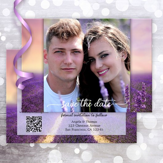 De Code van de Foto QR van de Lavender sparen de K Aankondiging