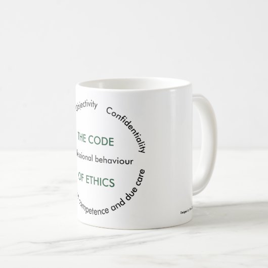De "code van Ethiek - 5 fundamentele principes " Koffiemok (Voorkant rechts)