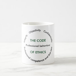 De "code van Ethiek - 5 fundamentele principes " Koffiemok