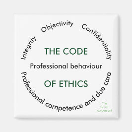 De "code van Ethiek - 5 Fundamentele Principes " Magneet