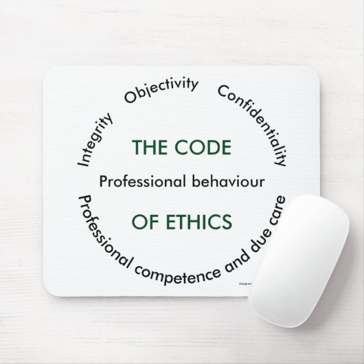 De "code van Ethiek - 5 fundamentele principes " Muismat (Met muis)