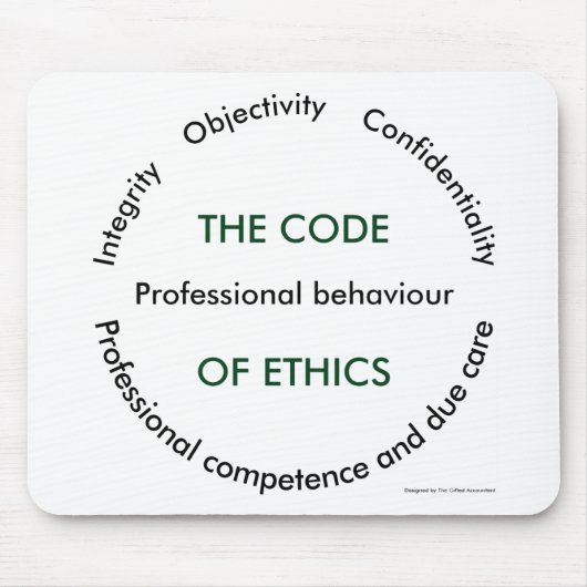 De "code van Ethiek - 5 fundamentele principes " Muismat (Voorkant)