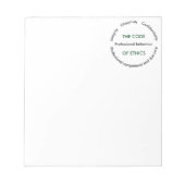 De "code van Ethiek - 5 Fundamentele Principes " Notitieblok (Voorkant)