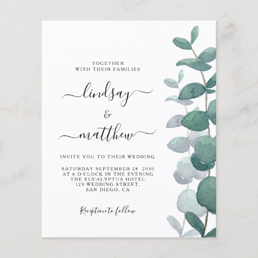 De code van het budget QR allen in één bruiloftsui (Voorkant)