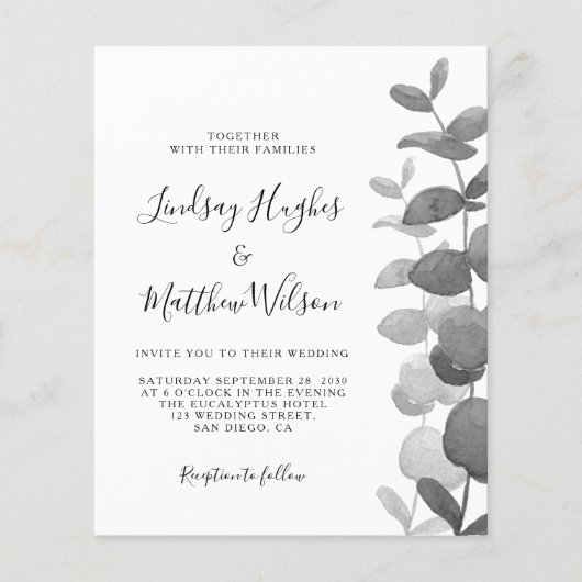 De code van het budget QR allen in één bruiloftsui (Voorkant)