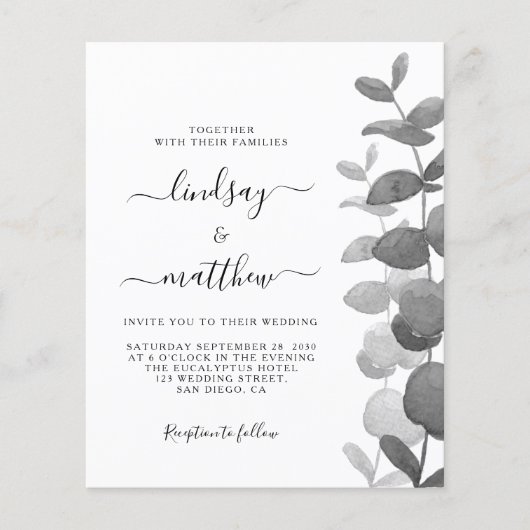 De code van het budget QR allen in één bruiloftsui (Voorkant)