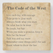 De Code van het Westen | Zuidelijke noteringen Stenen Onderzetter (Voorkant)