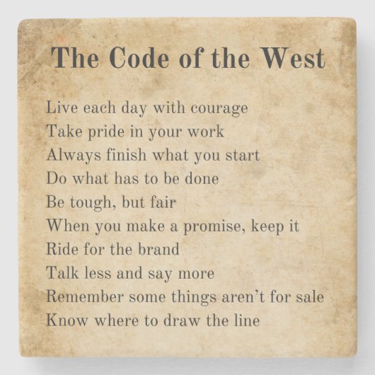 De Code van het Westen | Zuidelijke noteringen Stenen Onderzetter (Voorkant)