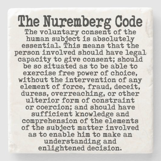 De Code van Neurenberg Stenen Onderzetter (Voorkant)