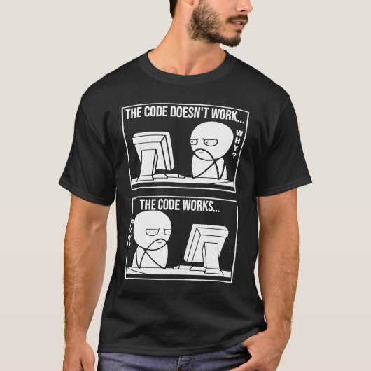 De code werkt thema de codes niet de code Wo werkt T-shirt (Voorkant)