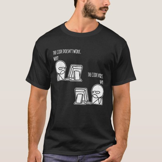 De code werkt waarom de Computer Nerd van de Progr T-shirt (Voorkant)