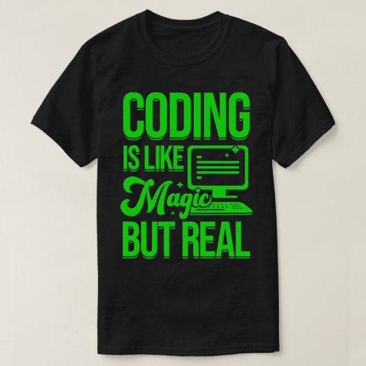 De codering is als een magische maar echte program t-shirt (Design voorkant)
