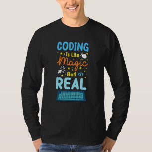 De codering is net als de computer van de Magic Co T-shirt