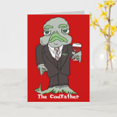 De Codfather-Cartoon is een aangepast Wenskaart Kaart (Gele Bloem)