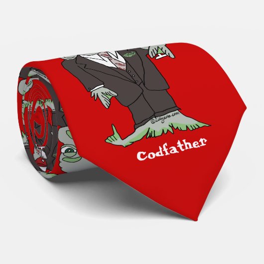 De Codfather-Cartoon Stropdas (Opgerold)