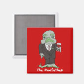 De Codfather Cartoon Vis Magnet Godfather (Voorkant / Achterkant)
