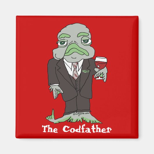 De Codfather Cartoon Vis Magnet Godfather (Voorkant)