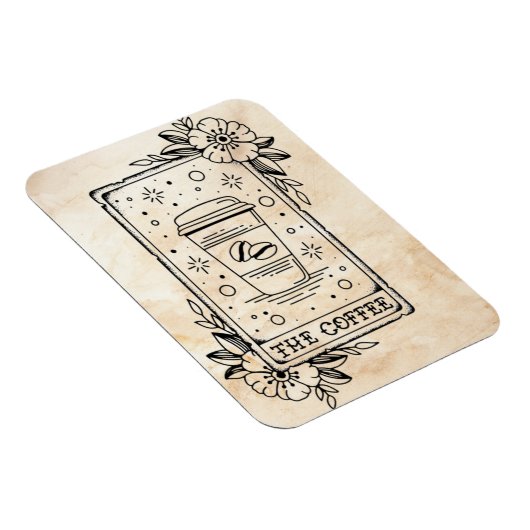 De Coffee Tarot Kaart Magneet (Rechterzijde)