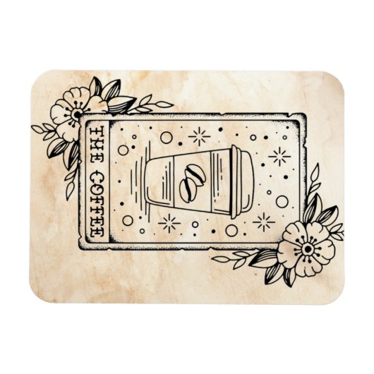 De Coffee Tarot Kaart Magneet (Horizontaal)