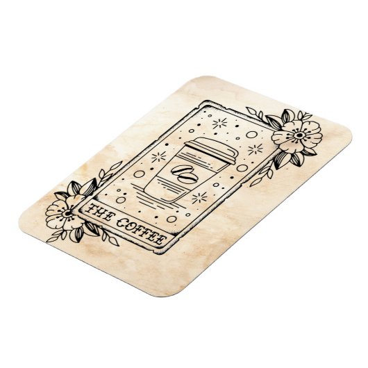 De Coffee Tarot Kaart Magneet (Linkerzijde)