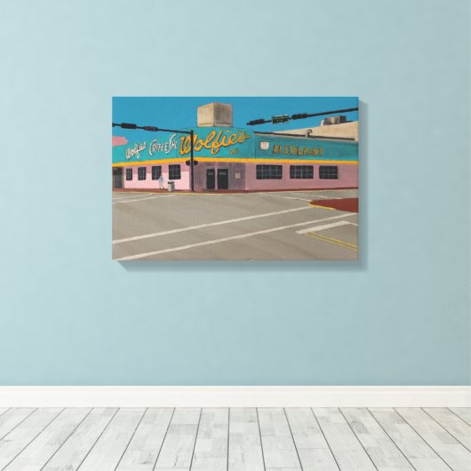 De coffeeshop van Wolfie Canvas Afdruk (Insitu (Houten vloer))