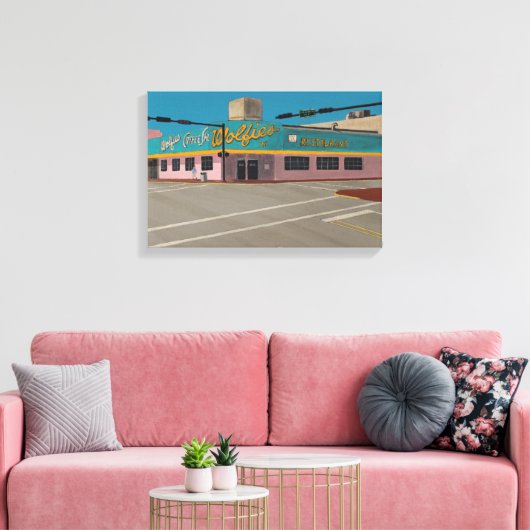 De coffeeshop van Wolfie Canvas Afdruk (Insitu (Woonkamer))