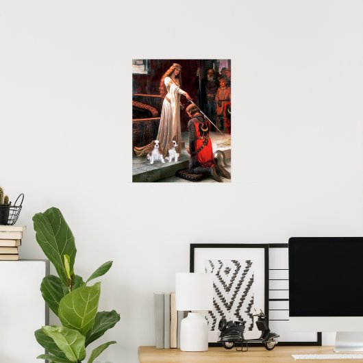 De colade met 2 Blenheim Cavalier King Charles Poster (Thuiskantoor)