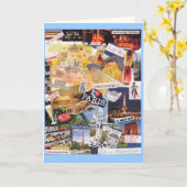 De Collage Notecard van Parijs Kaart (Gele Bloem)