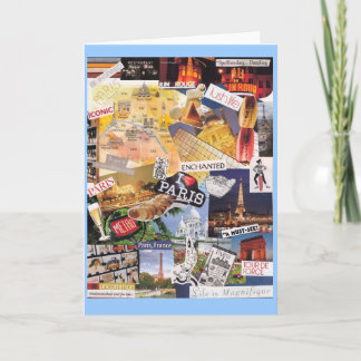 De Collage Notecard van Parijs Kaart