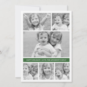 De Collage van de foto Vakantie Groene Photocard - Feestdagenkaart