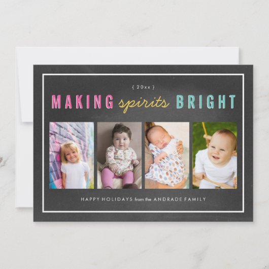 De Collage van de Foto van Kerstmis van het Bord Feestdagenkaart (Voorkant)