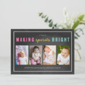 De Collage van de Foto van Kerstmis van het Bord Feestdagenkaart (Staand voorkant)