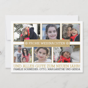 De collage van de foto van zes foto's FROHE Feestdagenkaart