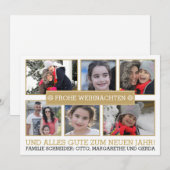 De collage van de foto van zes foto's FROHE Feestdagenkaart (Voorkant / Achterkant)