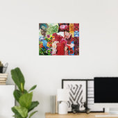 De Collage van flower power Poster (Thuiskantoor)