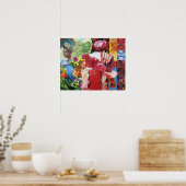 De Collage van flower power Poster (Keuken)