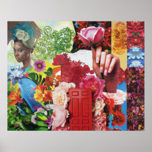 De Collage van flower power Poster