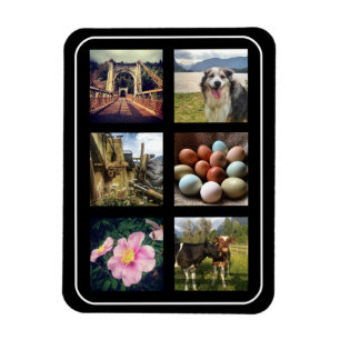 De Collage van Instagram van zes Foto's Magneet