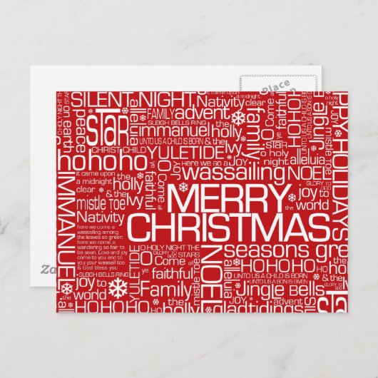 De Collage van Word van Kerstmis Feestdagenkaart (Voorkant / Achterkant)