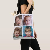 De collage voegt uw eigen douanefoto's wit toe tote bag (Dichtbij)