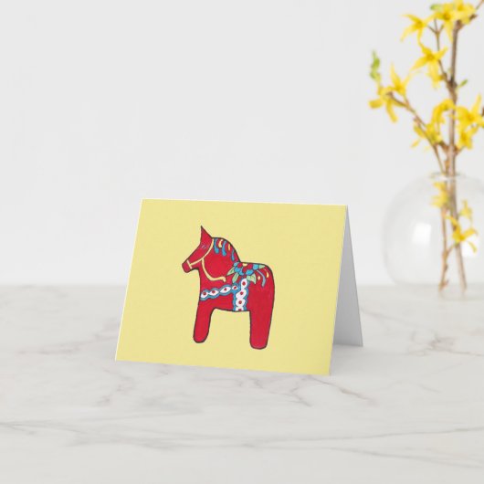 De Collectoren Notecard van het Paard van Dala Kaart (Gele Bloem)