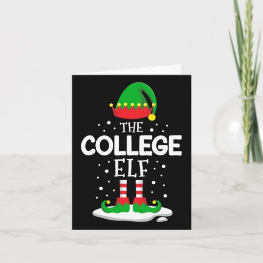 De College Elf Christmas Family Matching Outfit X Kaart (Voorkant)