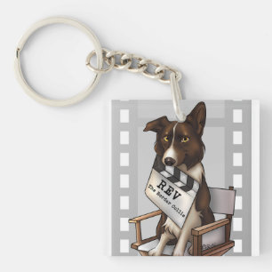 De collie aan de rand sleutelhanger