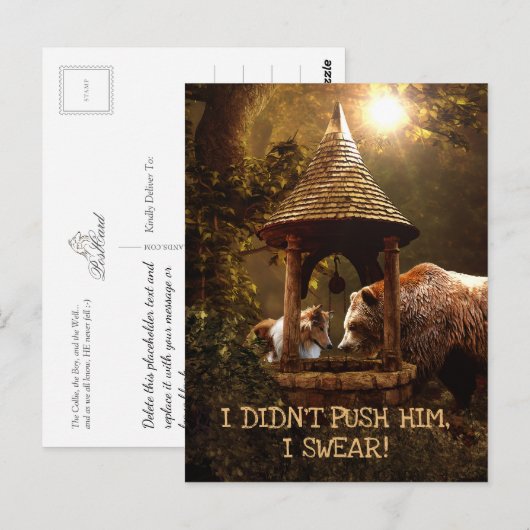 De Collie, de Jongen en de Lieve hemel. Briefkaart (Voorkant / Achterkant)