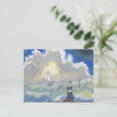 De Collie Dog van de grens die uit aan Zee stapt Briefkaart (Staand voorkant)